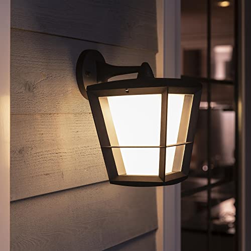 Philips Hue White & Color Ambiance Econic Wandleuchte (abwärts gerichtetes Licht) schwarz 1040lm, für den Aussenbereich, dimmbar, steuerbar via App, kompatibel mit Amazon Alexa (Echo, Echo Dot) – Bild 6
