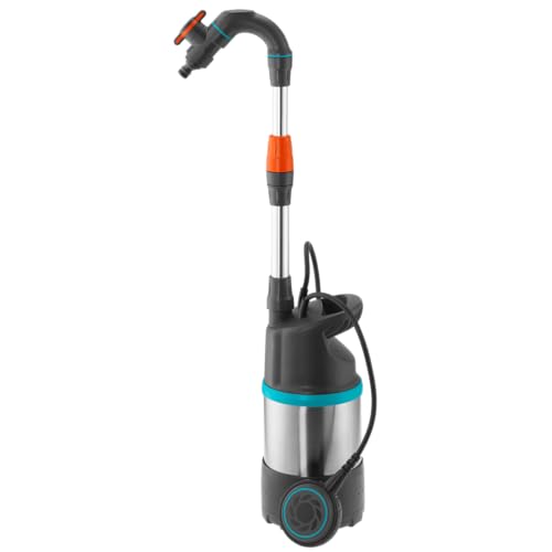 Gardena Regenfasspumpe 4700/2 inox mit Kabel: Tauchdruckpumpe mit integriertem Filter, Fördermenge 4700 l/h, rostfreies Gehäuse, Regulierventil zur Einstellung der Wassermenge (1764-20) – Bild 3