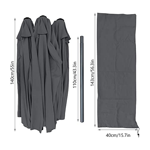 VOUNOT Doppelsonnenschirm mit Handkurbel, Sonnenschirm Marktschirm Gartenschirm Terrassenschirm, Sonnenschutz, 460 x 270 cm, Grau – Bild 5