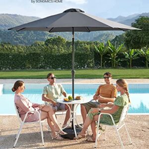 Alternative view of SONGMICS Sonnenschirm 270 cm, UPF 50 , Strandschirm, beidseitig um 30° knickbar, Sonnenschutz, mit Kurbel zum Öffnen/Schließen, für Terrasse, Balkon, Pool, ohne Ständer, grau GPU27GY