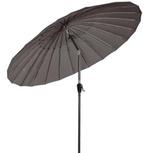 Angel Living Shanghai 250cm Sonneschirm Gartenschirm mit Kurbel,UV-Schutz, Terrassenschirm belüftet, Marktschirm für Terrasse, Garten, Balkon Grau