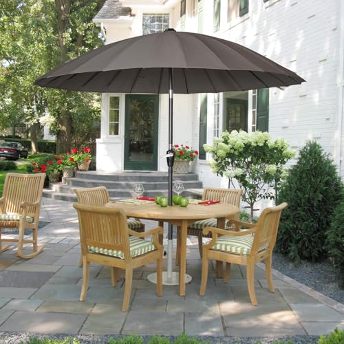 Angel Living Shanghai 250cm Sonneschirm Gartenschirm mit Kurbel,UV-Schutz, Terrassenschirm belüftet, Marktschirm für Terrasse, Garten, Balkon Grau – Bild 9