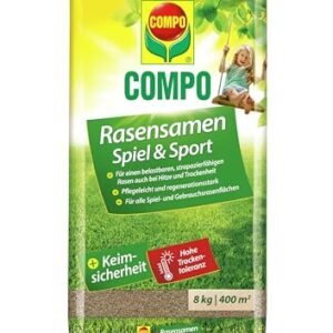 Compo Rasensaat Spiel und Sport, Universelle Rasenmischung, 8 kg, 400 m²