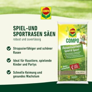 Alternative view of Compo Rasensaat Spiel und Sport, Universelle Rasenmischung, 8 kg, 400 m²