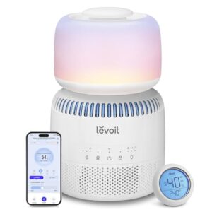 Levoit Sprout Verdunstungsluftbefeuchter, 3,8L für baby Schlafzimmer Kinderzimmer, 26dB leise, 36H, Smart Humidifier mit Blaulichtfreiem Nachtlicht, separater Sensor, Auto Dry, Auto Mode, weiß