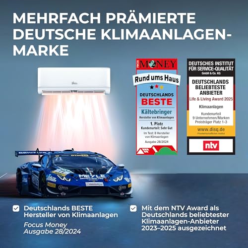Kältebringer R290 Split Klimaanlage - 12000 BTU - 3,4 kW - Propan Klimagerät mit Heizfunktion, WiFi & App, bis 55qm, sehr leise - 5m Kupferleitung, Kältemittel R290, Montagematerial, Wandhalterung – Bild 2