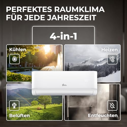 Kältebringer R290 Split Klimaanlage - 12000 BTU - 3,4 kW - Propan Klimagerät mit Heizfunktion, WiFi & App, bis 55qm, sehr leise - 5m Kupferleitung, Kältemittel R290, Montagematerial, Wandhalterung – Bild 3