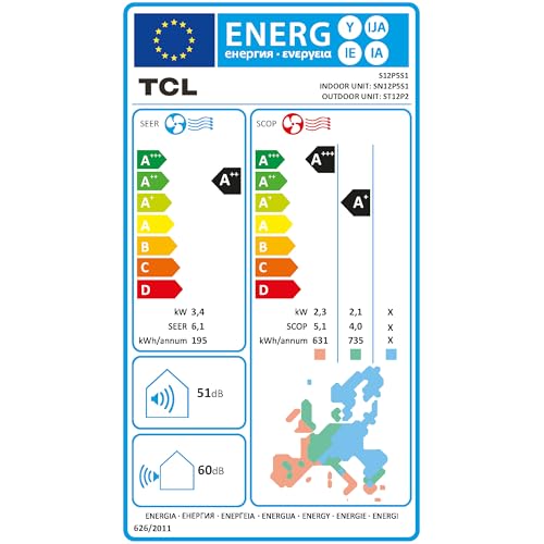 TCL Split Klimaanlage 12000 BTU BreezeIN mit Sprachsteuerung, WIFI für Räume bis 45m² 4 in 1: Heizen, Kühlen, Entfeuchten, Ventilieren - Version 2025 – Bild 8
