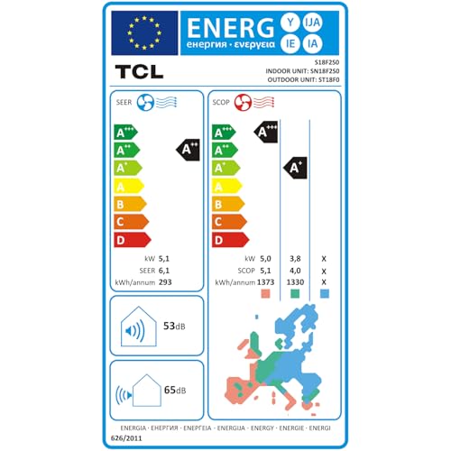 TCL Split Klimaanlage 18000BTU Elite XA73 für Räume bis zu 60m² mit Eco und Turbomodus, 4-Wege-Luftstrom, Kühlen, Heizen, Entfeuchten – Bild 8