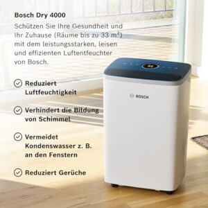 Alternative view of Bosch Dry 4000 Luftentfeuchter - Einfach. Effizient. Leise. - Für Räume bis zu 33 m² - Ideal für Deine Wohnung die schnelle Trocknung Deiner Wäsche