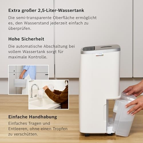 Bosch Dry 4000 Luftentfeuchter - Einfach. Effizient. Leise. - Für Räume bis zu 33 m² - Ideal für Deine Wohnung die schnelle Trocknung Deiner Wäsche – Bild 5