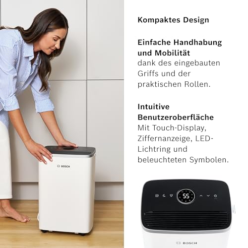 Bosch Dry 4000 Luftentfeuchter - Einfach. Effizient. Leise. - Für Räume bis zu 33 m² - Ideal für Deine Wohnung die schnelle Trocknung Deiner Wäsche – Bild 6