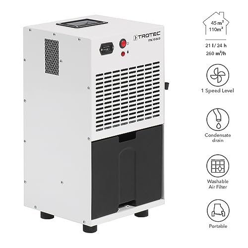 TROTEC Luftentfeuchter TTK 75 ECO Entfeuchter Entfeuchtung Raumentfeuchter 21 l/24h geeignet für Räume bis 45 m² / 110 m³ – Bild 2