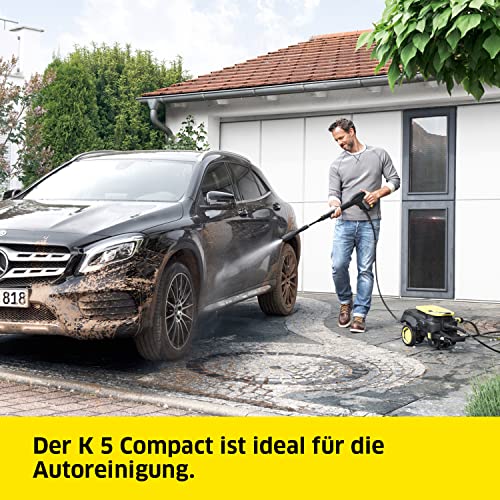 Kärcher Hochdruckreiniger K 5 Compact, Druck: max. 145 bar, Durchfluss: max. 500 l/h, Flächenleistung: 40 m²/h, Wasserfilter, Gewicht: 12 kg, Hochdruckschlauch und -Pistole, Dreckfräser, Strahlrohr – Bild 3