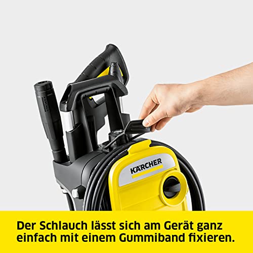 Kärcher Hochdruckreiniger K 5 Compact, Druck: max. 145 bar, Durchfluss: max. 500 l/h, Flächenleistung: 40 m²/h, Wasserfilter, Gewicht: 12 kg, Hochdruckschlauch und -Pistole, Dreckfräser, Strahlrohr – Bild 4