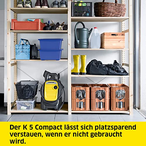 Kärcher Hochdruckreiniger K 5 Compact, Druck: max. 145 bar, Durchfluss: max. 500 l/h, Flächenleistung: 40 m²/h, Wasserfilter, Gewicht: 12 kg, Hochdruckschlauch und -Pistole, Dreckfräser, Strahlrohr – Bild 6