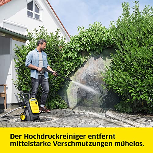 Kärcher Hochdruckreiniger K 5 Compact, Druck: max. 145 bar, Durchfluss: max. 500 l/h, Flächenleistung: 40 m²/h, Wasserfilter, Gewicht: 12 kg, Hochdruckschlauch und -Pistole, Dreckfräser, Strahlrohr – Bild 7