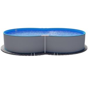 Poolprofi Stahlwandbecken Kreta achtform 3,60m x 6,25m x 1,20m Einzelbecken Folie 0,6mm blau