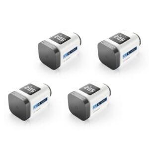 Bosch Smart Home Heizkörperthermostat II [ M], smartes Thermostat, Flexible Nutzung im Bosch Smart Home System oder in herstellerübergreifend in Matter, anthrazit Systemen (Packung mit 4)