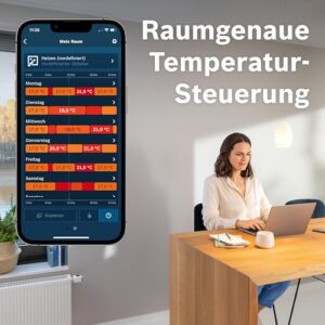 Alternative view of Bosch Smart Home Heizkörperthermostat II [ M], smartes Thermostat, Flexible Nutzung im Bosch Smart Home System oder in herstellerübergreifend in Matter, anthrazit Systemen (Packung mit 4)