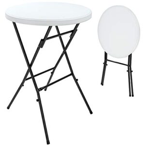 Casaria® Stehtisch 2er Set Klappbar Ø 72 cm Rund 110 cm Hoch Stabil Garten Wasserabweisend Metall Klapptisch Bistrotisch Partytisch Bar Biertisch Weiß