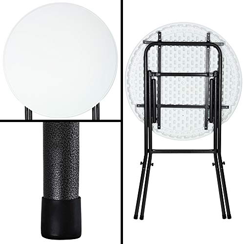 Casaria® Stehtisch 2er Set Klappbar Ø 72 cm Rund 110 cm Hoch Stabil Garten Wasserabweisend Metall Klapptisch Bistrotisch Partytisch Bar Biertisch Weiß – Bild 5
