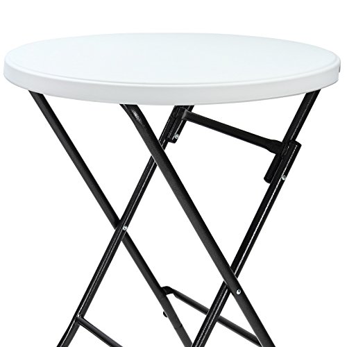 Casaria® Stehtisch 2er Set Klappbar Ø 72 cm Rund 110 cm Hoch Stabil Garten Wasserabweisend Metall Klapptisch Bistrotisch Partytisch Bar Biertisch Weiß – Bild 7