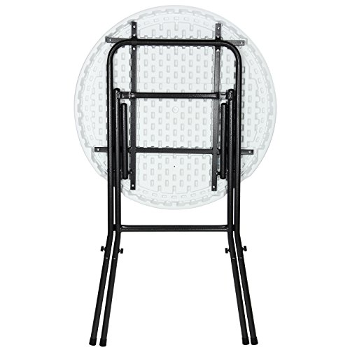 Casaria® Stehtisch 2er Set Klappbar Ø 72 cm Rund 110 cm Hoch Stabil Garten Wasserabweisend Metall Klapptisch Bistrotisch Partytisch Bar Biertisch Weiß – Bild 9