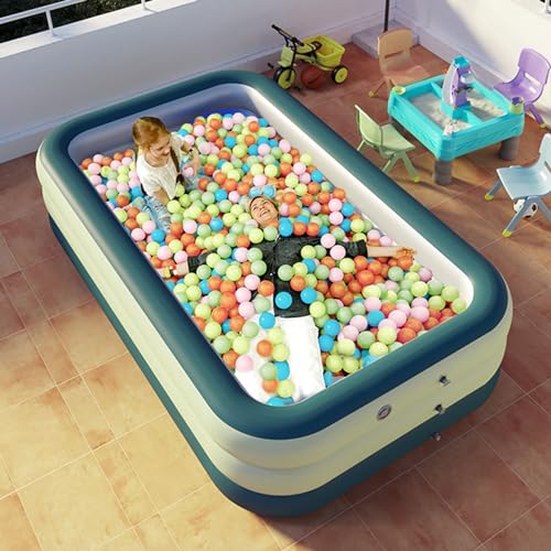 Aufblasbarer Pool für Kinder und Erwachsene, PVC-verdickter 3-lagiger oberirdischer aufblasbarer Pool für Sommerwasserpartys, Hinterhof, Garten, Rasen (527L) – Bild 5