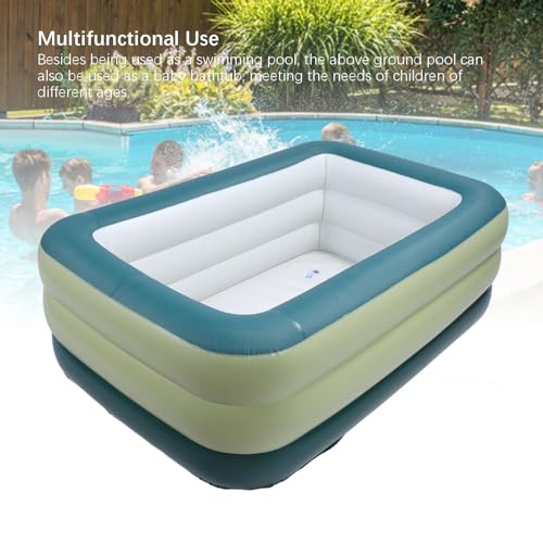Aufblasbarer Pool für Kinder und Erwachsene, PVC-verdickter 3-lagiger oberirdischer aufblasbarer Pool für Sommerwasserpartys, Hinterhof, Garten, Rasen (527L) – Bild 6
