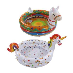Fockety Schwimmbad, Verdicktes PVC Faltbar Auslaufschicheres Design Baby-Schwimmbad Lustige Tierform Weiches Maches Maches Tragbares Aufblasbares Schwimmbad für Family Hinterhof DRALLENEN