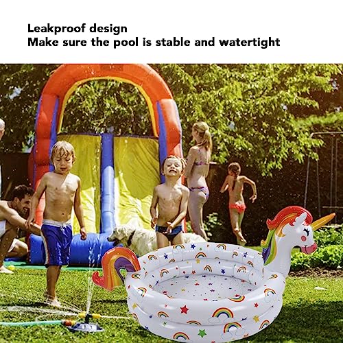 Fockety Schwimmbad, Verdicktes PVC Faltbar Auslaufschicheres Design Baby-Schwimmbad Lustige Tierform Weiches Maches Maches Tragbares Aufblasbares Schwimmbad für Family Hinterhof DRALLENEN – Bild 2