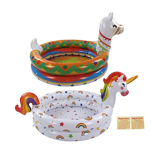Fockety Schwimmbad, Verdicktes PVC Faltbar Auslaufschicheres Design Baby-Schwimmbad Lustige Tierform Weiches Maches Maches Tragbares Aufblasbares Schwimmbad für Family Hinterhof DRALLENEN – Bild 6