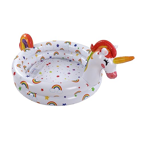 Fockety Schwimmbad, Verdicktes PVC Faltbar Auslaufschicheres Design Baby-Schwimmbad Lustige Tierform Weiches Maches Maches Tragbares Aufblasbares Schwimmbad für Family Hinterhof DRALLENEN – Bild 7