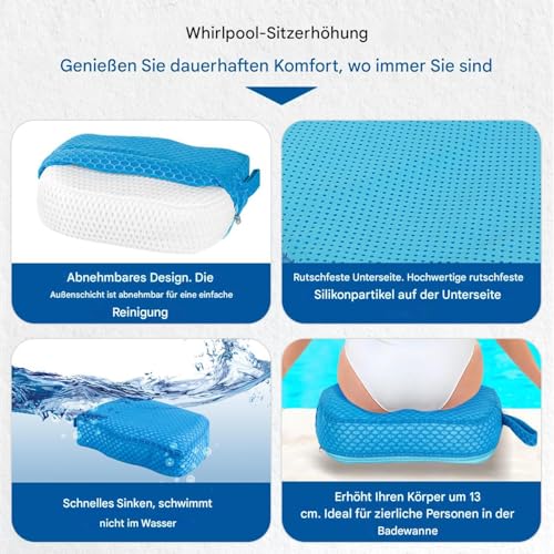 Kissen Sitz - Erhöhungssitz Für Erwachsene - rutschfeste 3D-Luftnetz-Auflage Ohne Auftrieb Für Garten Entspannung Outdoor Camping Ausflüge – Bild 8