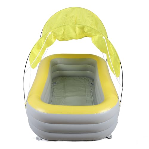 Denash Aufblasbarer Pool mit Überdachung, Verdickendes Design, Aufblasbarer Pool für, Spielplatz, Strand, Schatten Im Freien, PVC-Material (Yellow) – Bild 4