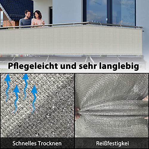 Outdoor-Sonnensegel, 2,2 x 2,5 m, rechteckig, atmungsaktiv, HDPE, Sonnensegel für Garten, Terrasse, Hof und Pergola, UV-Schutz, Blau, Überdachung für den Außenbereich – Bild 3