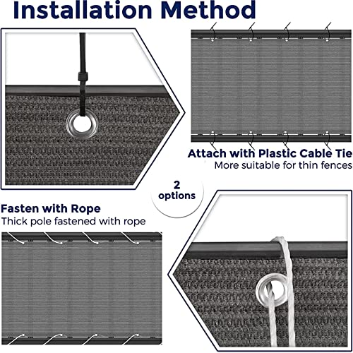 Outdoor-Sonnensegel, 2,2 x 2,5 m, rechteckig, atmungsaktiv, HDPE, Sonnensegel für Garten, Terrasse, Hof und Pergola, UV-Schutz, Blau, Überdachung für den Außenbereich – Bild 4