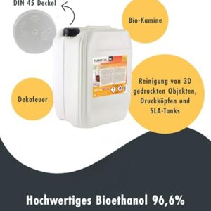 Alternative view of Höfer Chemie Bioethanol 96,6% Premium 6 x 20L - Ethanol für Tischkamin, Kamin & Gartendeko für Draußen - Rauch- und Rußfrei - Aus Mais & Zuckerrüben