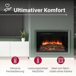 Alternative view of Dimplex Spark Elektrokamin Einsatz 23" - Wandkamin - Elektrokamin mit Heizung - LED Kamin mit Optiflame Flammeneffekt, Einstellbarer Flammengeschwindigkeit und Helligkeit - Mit Timer und Fernbedienung