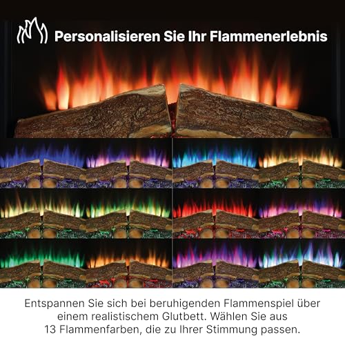 Dimplex Spark Elektrokamin Einsatz 23" - Wandkamin - Elektrokamin mit Heizung - LED Kamin mit Optiflame Flammeneffekt, Einstellbarer Flammengeschwindigkeit und Helligkeit - Mit Timer und Fernbedienung – Bild 4