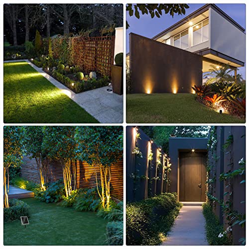 MEIKEE Solar Strahler 6 Stück mit Fernbedienung Solar Gartenleuchte 2700K 4000K 6000K Solarlampen IP66 Wasserdicht 3 Helligkeit Timer Gartenbeleuchtung für Garten Pfad Terrasse Rasen Bäume – Bild 7
