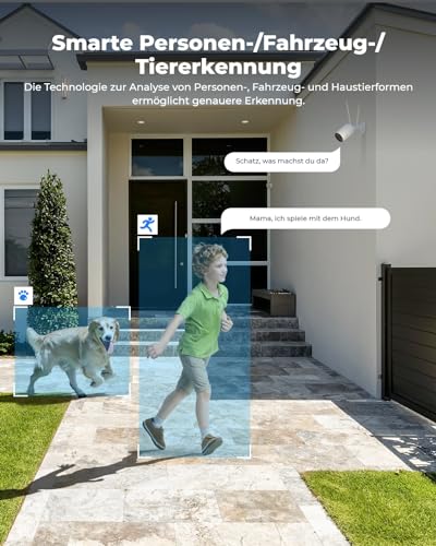 Reolink 4K Wi-Fi 6 Überwachungskamera, 5/2,4 GHz WLAN Kamera Outdoor mit IP67 Metallgehäuse, Menschen-/Fahrzeug-/Haustiererkennung, Farbnachtsicht, 2-Wege-Audio, 24/7-Aufzeichnung, RLC-810WA – Bild 5