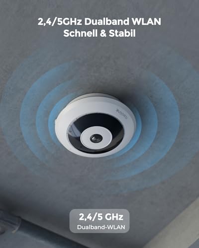 Reolink 6MP WLAN Überwachungskamera Innen, 360° Blick Panorama Fisheye Kamera mit 2,4/5 GHz WLAN, Personenerkennung, 2 Wege Audio, Decken-/Wand-/Tisch-Installation, Mehrere Display-Ansichten, FE-W – Bild 5