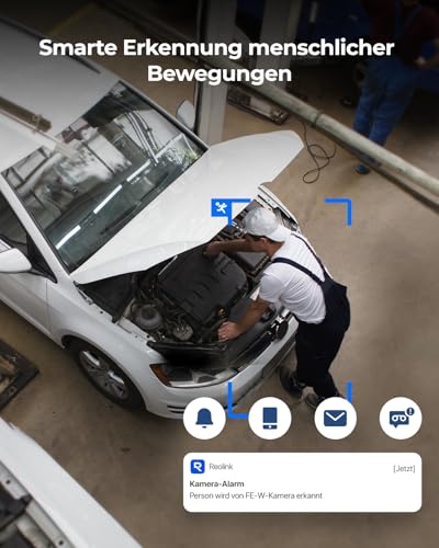 Reolink 6MP WLAN Überwachungskamera Innen, 360° Blick Panorama Fisheye Kamera mit 2,4/5 GHz WLAN, Personenerkennung, 2 Wege Audio, Decken-/Wand-/Tisch-Installation, Mehrere Display-Ansichten, FE-W – Bild 6