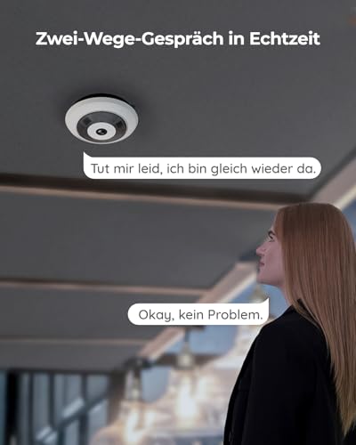 Reolink 6MP WLAN Überwachungskamera Innen, 360° Blick Panorama Fisheye Kamera mit 2,4/5 GHz WLAN, Personenerkennung, 2 Wege Audio, Decken-/Wand-/Tisch-Installation, Mehrere Display-Ansichten, FE-W – Bild 7
