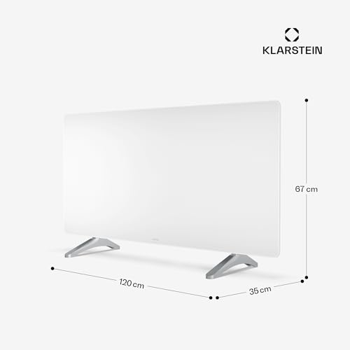 Klarstein Infrarotheizung 720W – Wandmontage & Standgerät, Thermostat, App-Steuerung, Glas-Design, IP43, Überhitzungsschutz, für Bad & Wohnzimmer, elektrische Wandheizung, Weiß – Bild 7