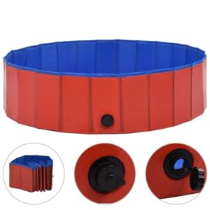 Alternative view of Homgoday Hundepool Faltbar Rot 120 x 30 cm PVC Haustier-Schwimmbecken Model170823