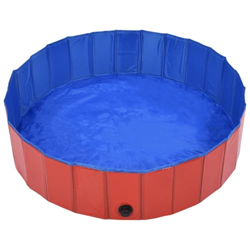 Homgoday Hundepool Faltbar Rot 120 x 30 cm PVC Haustier-Schwimmbecken Model170823 – Bild 4