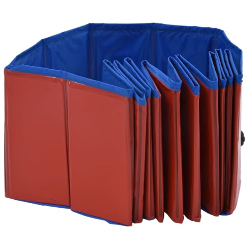 Homgoday Hundepool Faltbar Rot 120 x 30 cm PVC Haustier-Schwimmbecken Model170823 – Bild 5